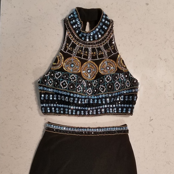 Sherri Hill black two-piece dress #11068 PRICE DRP - Picture 3 of 5